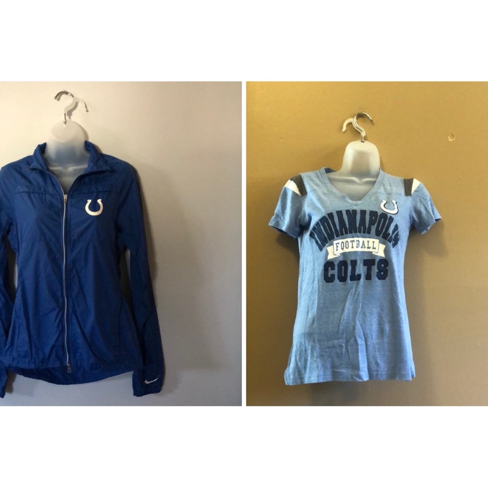 Nike • 2PC Set Indianapolis Colts Zip Up Jacket & Short Sleeve Tee